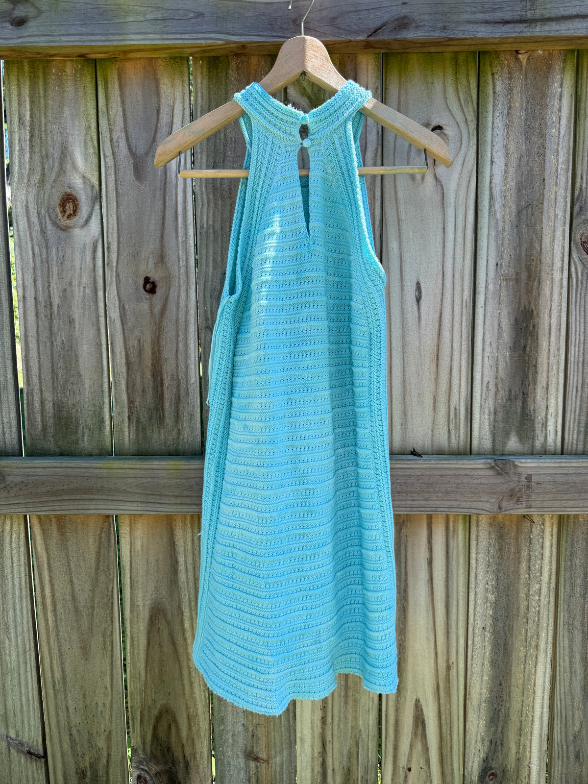 Reworked Vintage GAP Aqua Cotton Knit Mini Dress