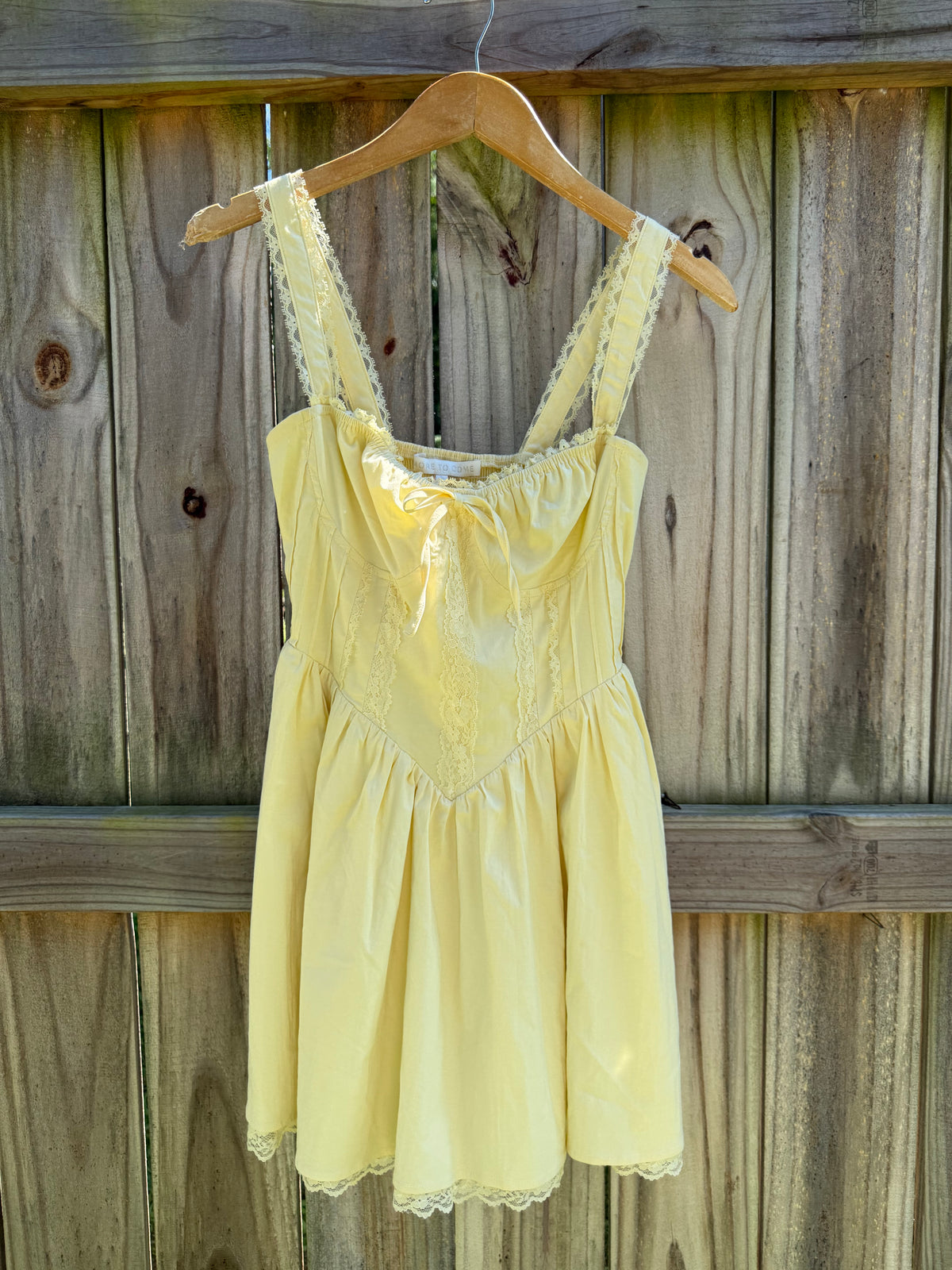 More To Come Butter Yellow Corset Mini Dress