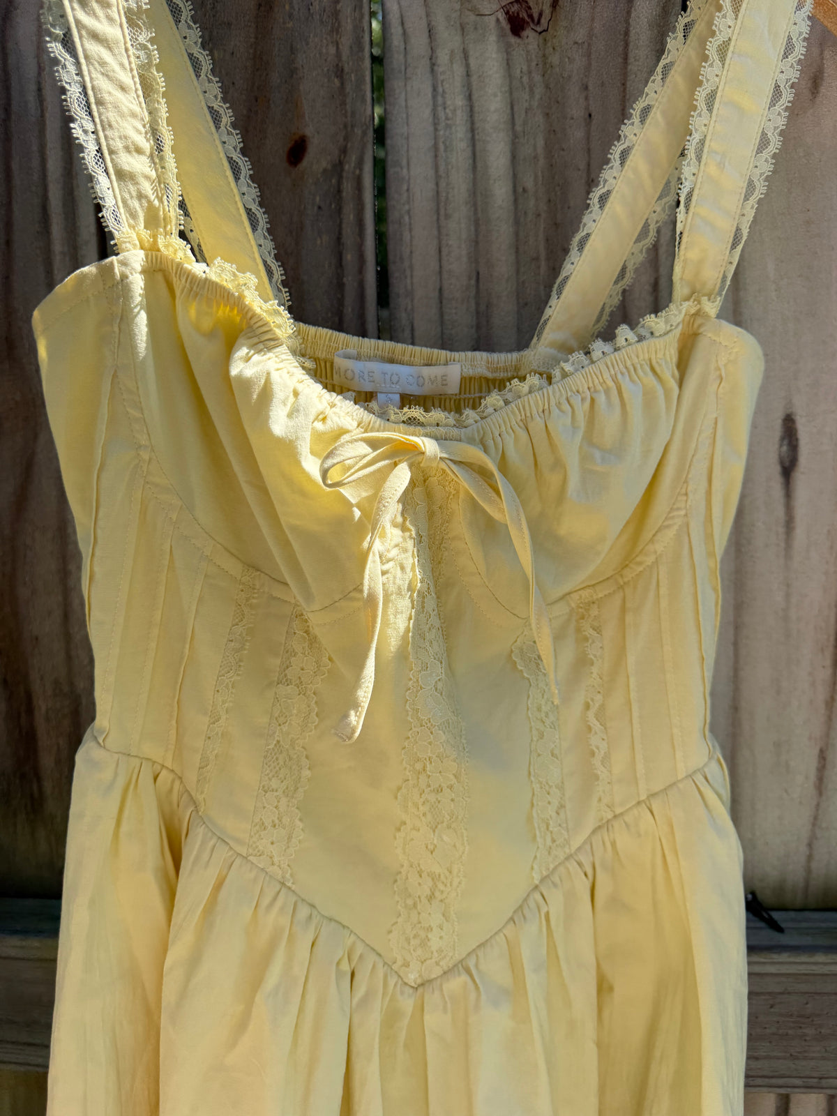 More To Come Butter Yellow Corset Mini Dress
