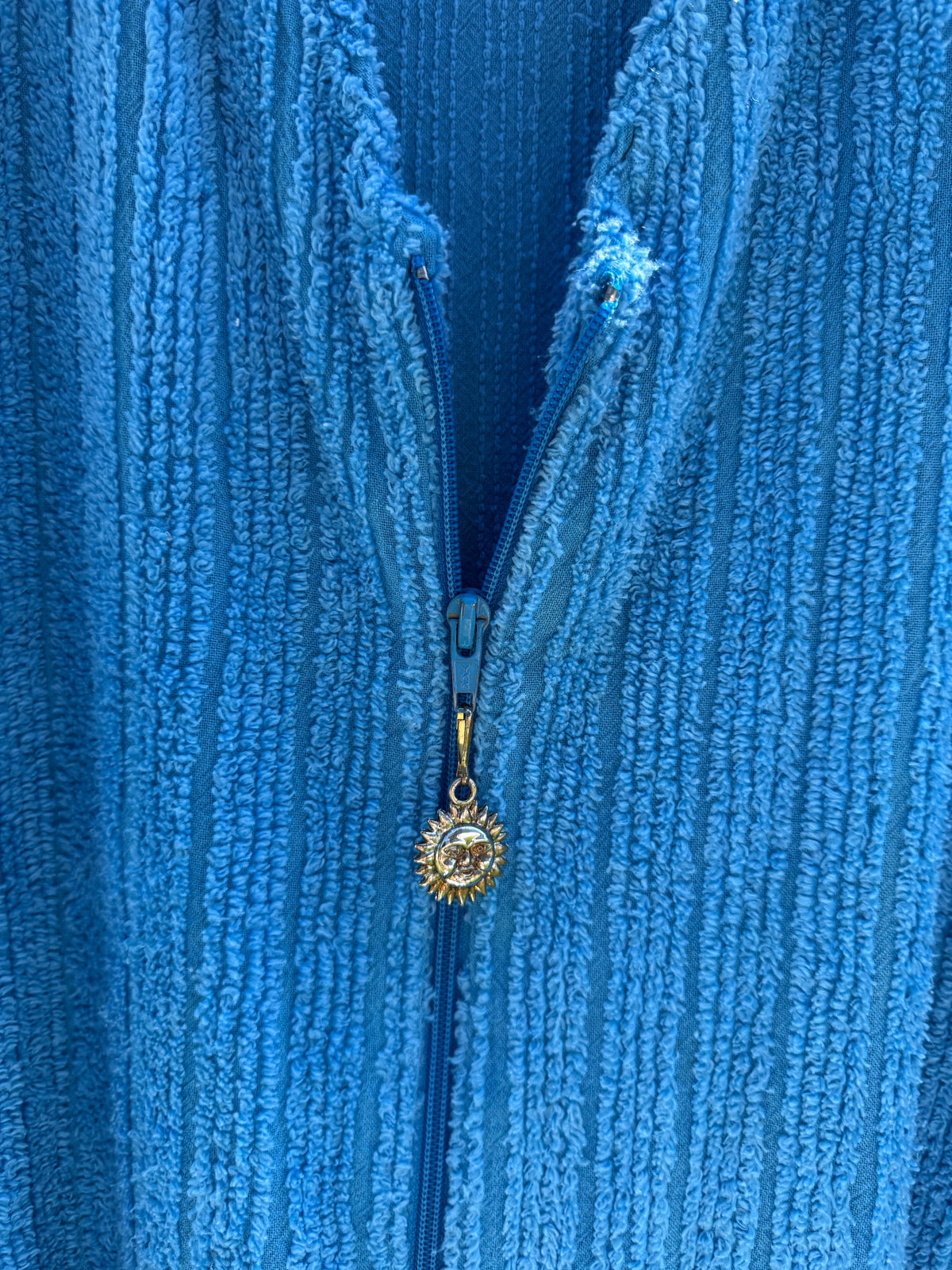 Vintage Adonna Turquoise Terry Zip-Up Cover-Up