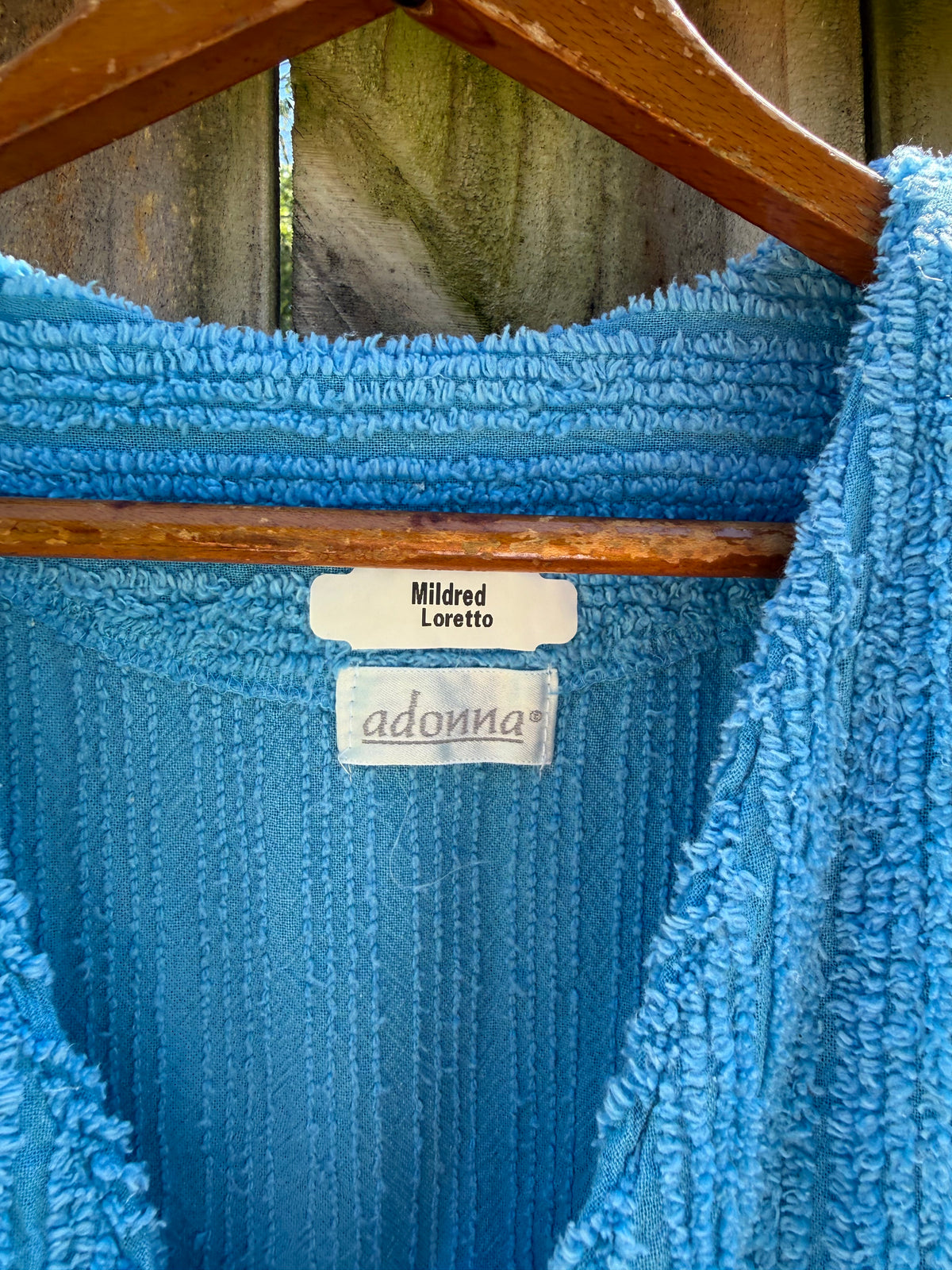 Vintage Adonna Turquoise Terry Zip-Up Cover-Up