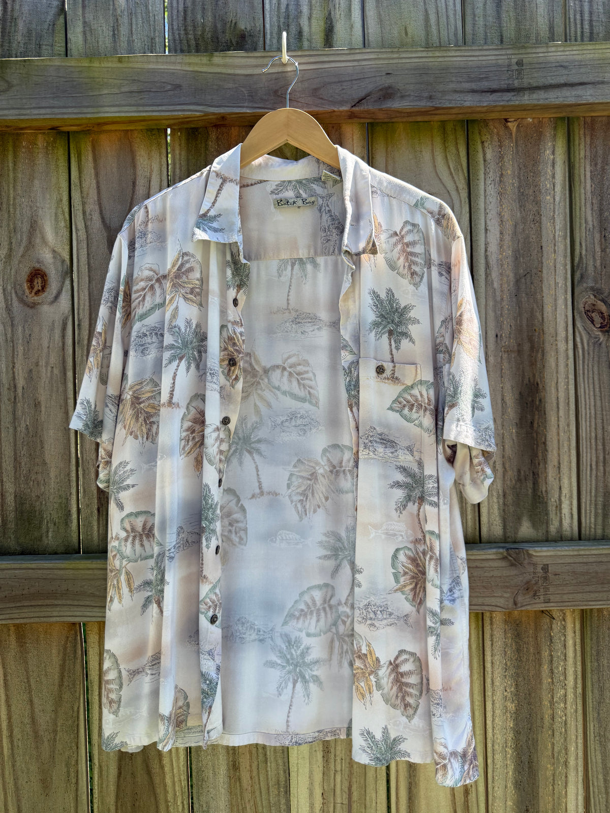 Vintage Batik Bay Tropical Rayon Shirt