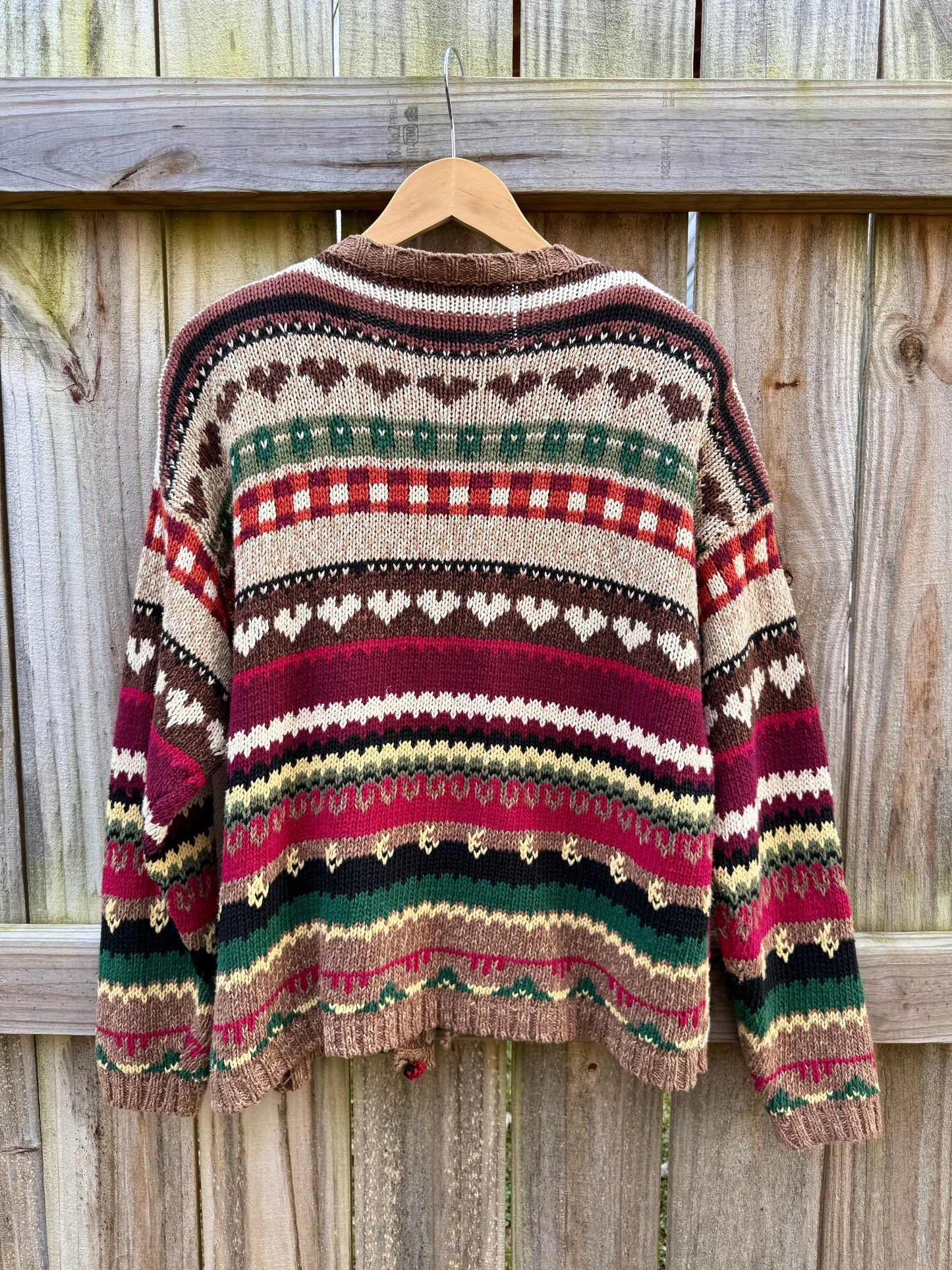 Vintage Tiara International Floral &amp; Wine Tapestry Cardigan