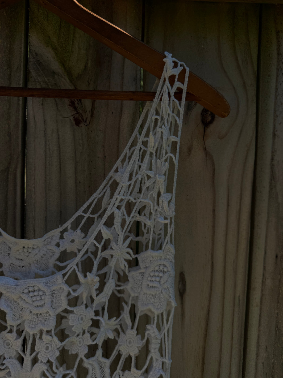 White Crochet Fringe Festival Top