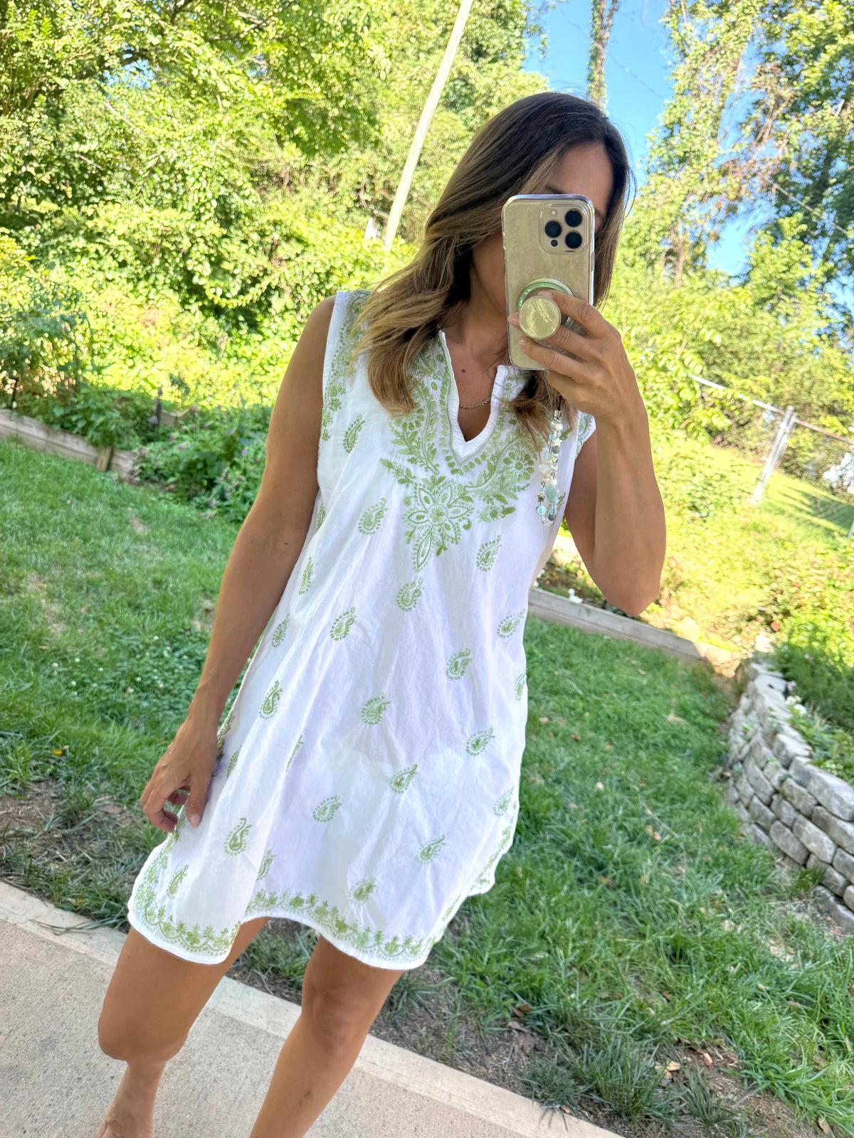 Embroidered Cotton Paisley Mini Dress Calypso St. Barth Resort Style