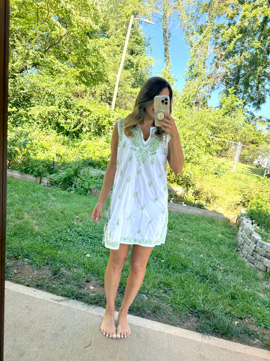 Embroidered Cotton Paisley Mini Dress Calypso St. Barth Resort Style