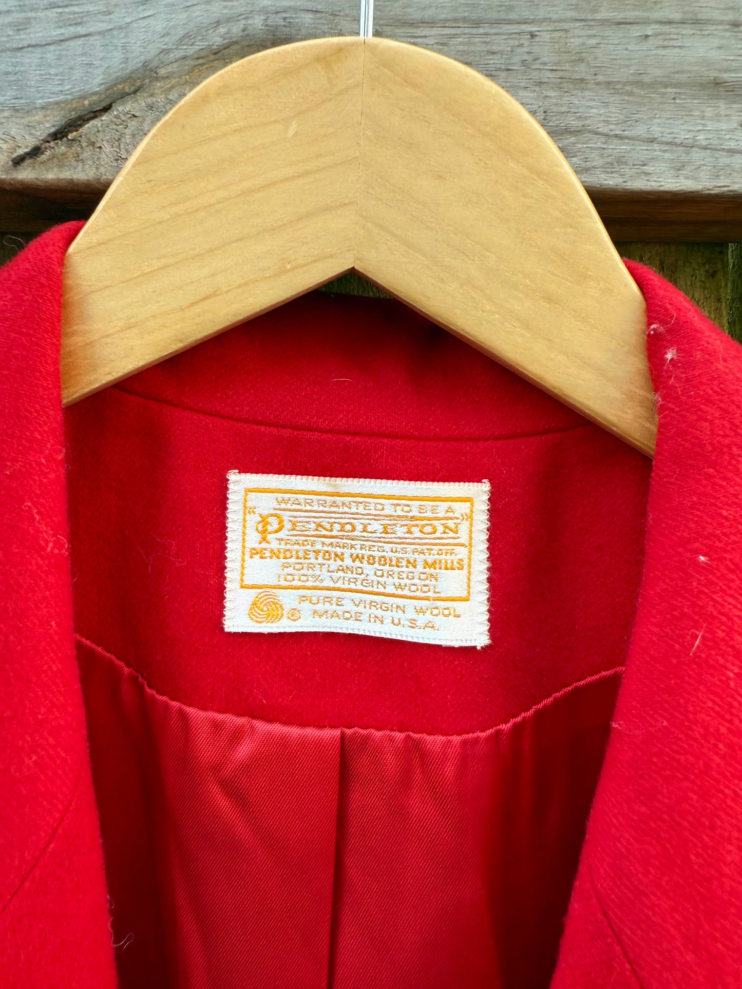 Vintage Pendleton Red Wool Blazer – Pure Virgin Wool, Made in USA