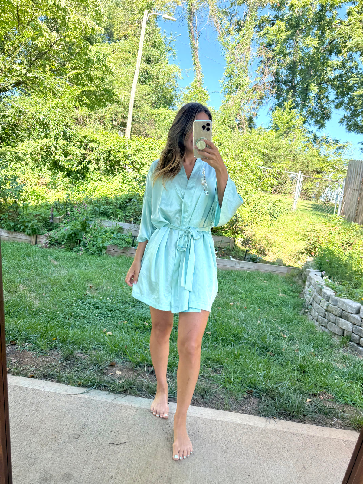 Vintage Victoria’s Secret Angel Aqua Satin Robe