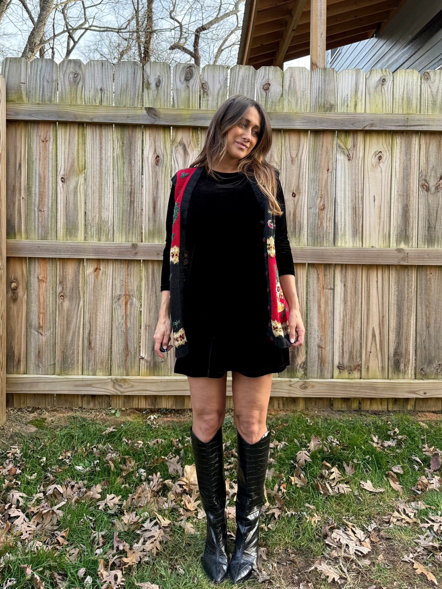 Vintage Tiara International Holiday Knit Vest Christmas Sweater