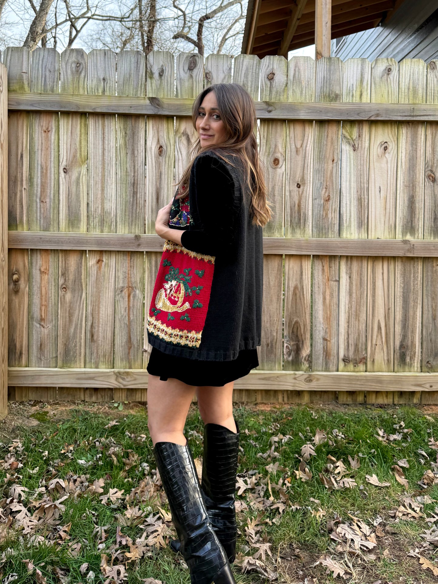 Vintage Tiara International Holiday Knit Vest Christmas Sweater