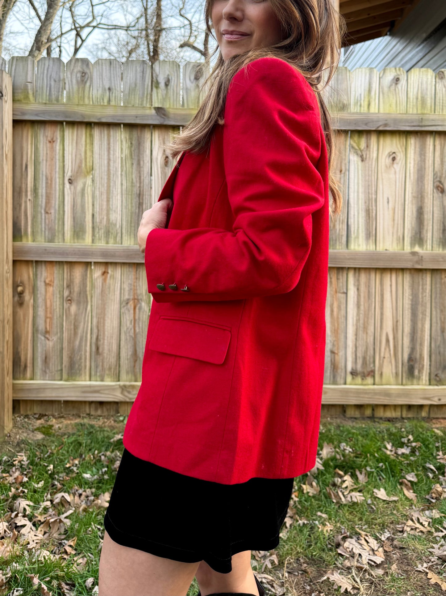 Vintage Pendleton Red Wool Blazer – Pure Virgin Wool, Made in USA