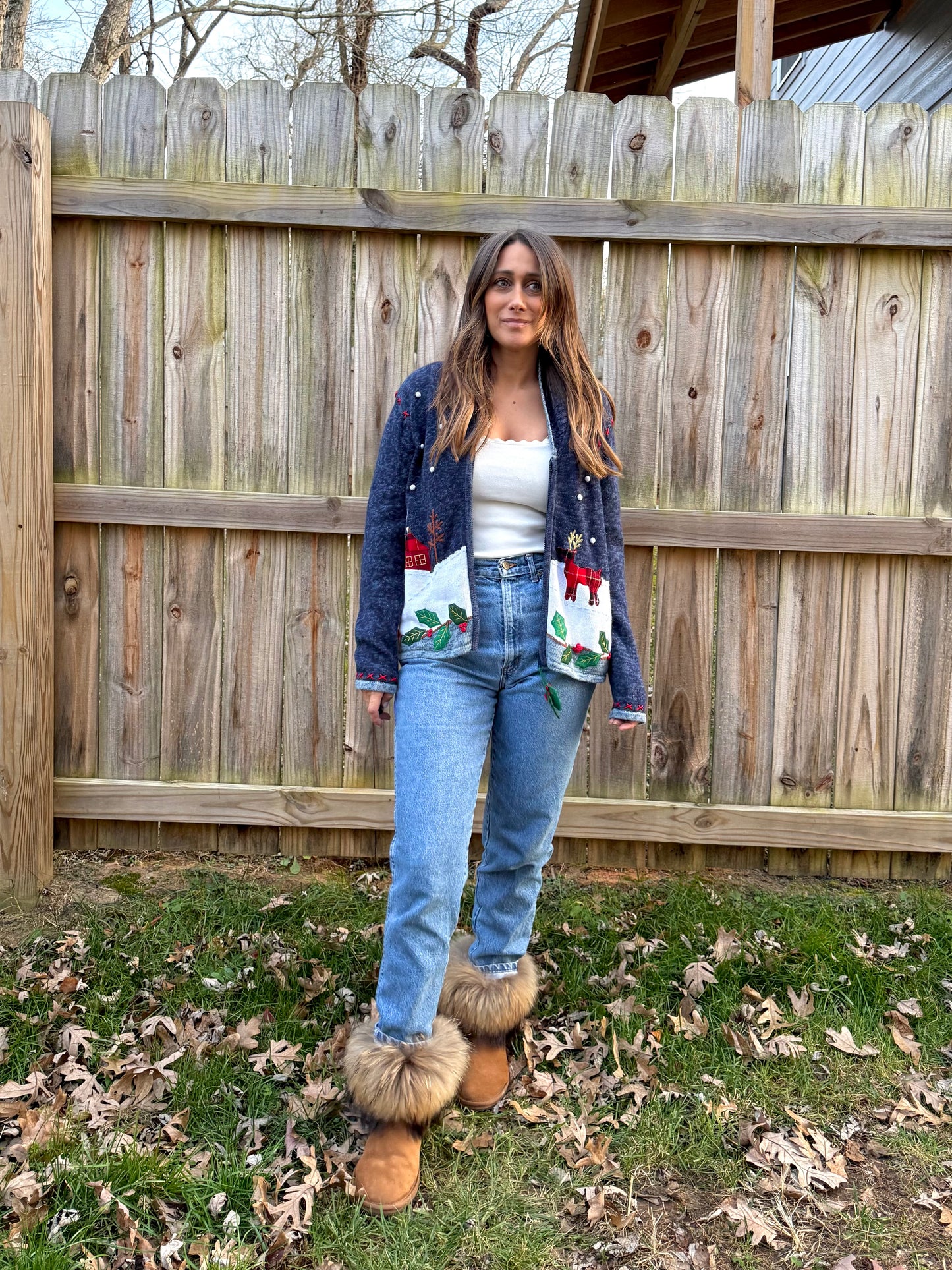 Vintage Tiara International Holiday Christmas Cardigan Sweater