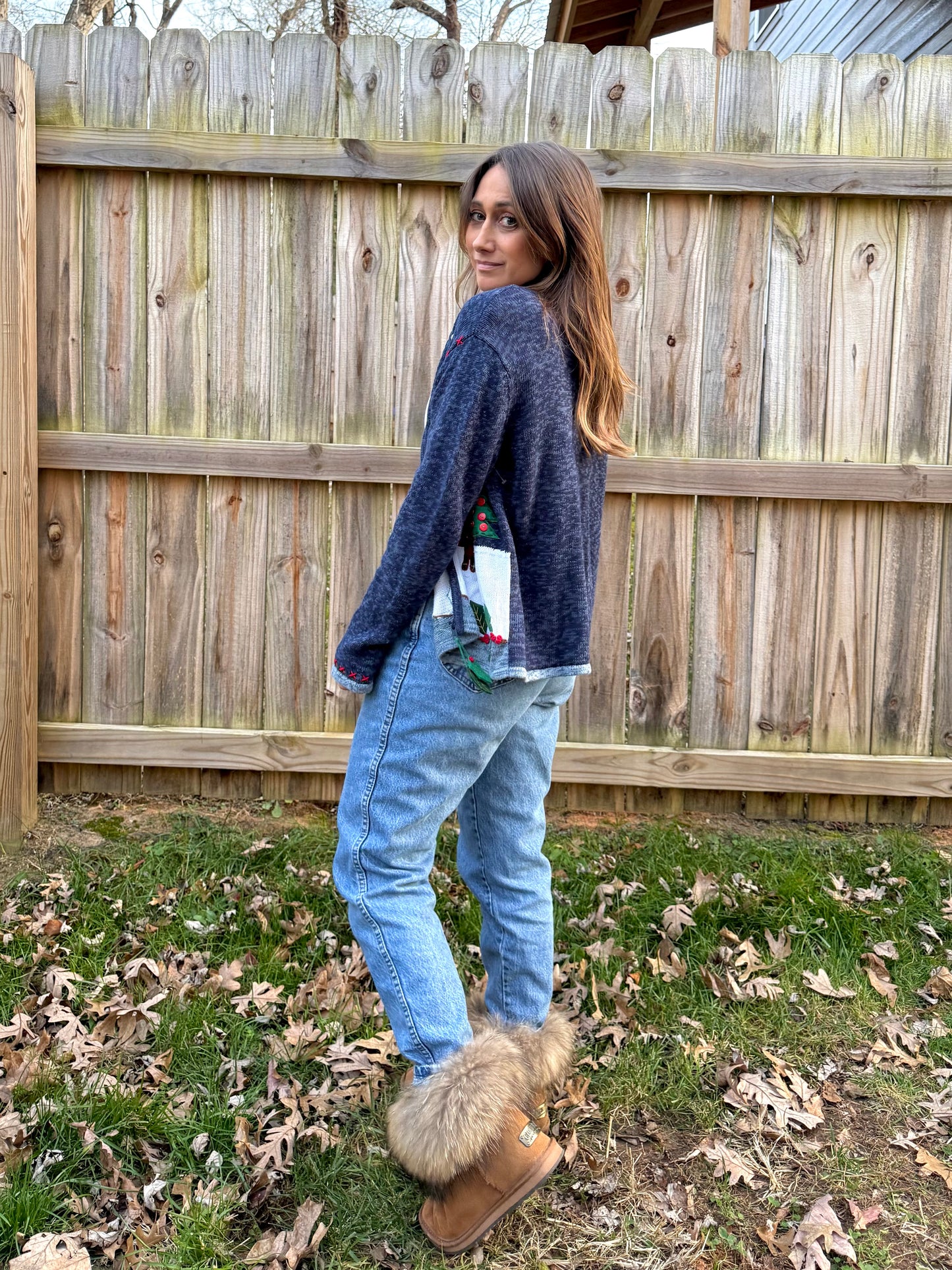 Vintage Tiara International Holiday Christmas Cardigan Sweater