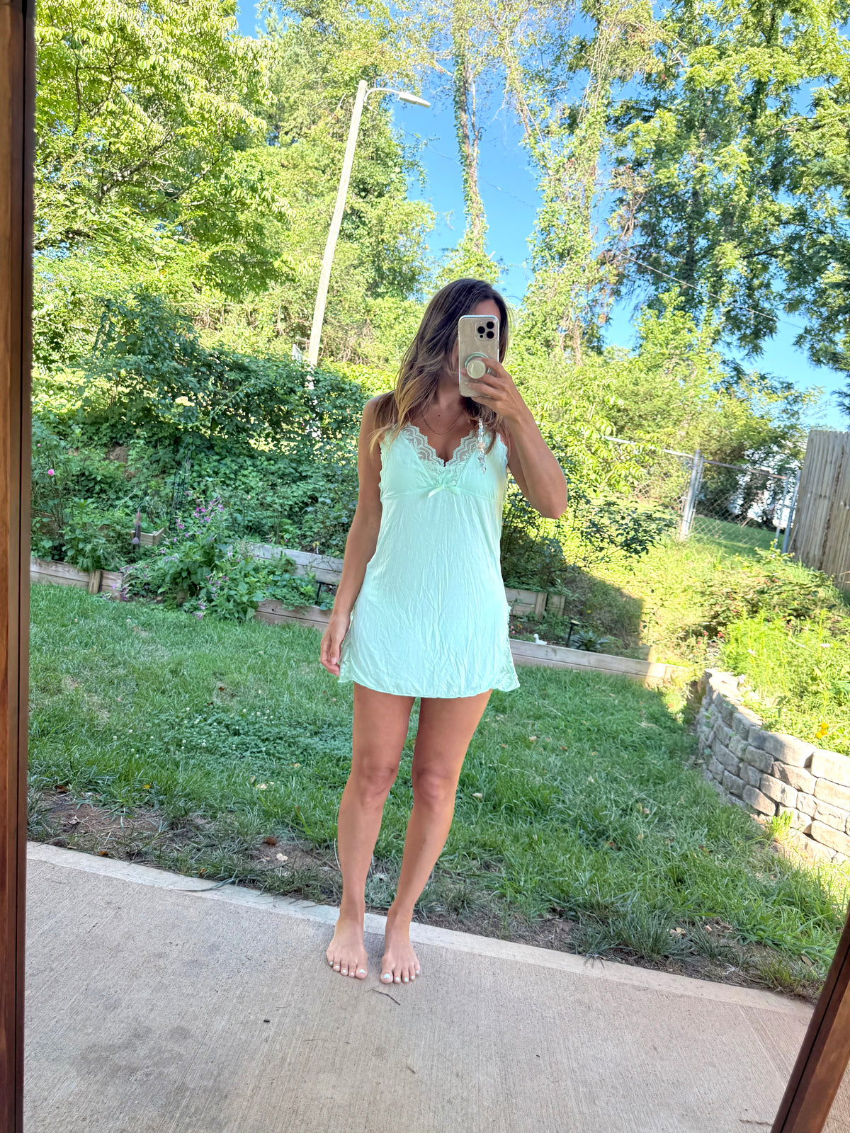 Mint Lace Racerback Nightgown