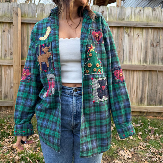 Eagle’s Eye Holiday Patchwork Flannel (Vintage)