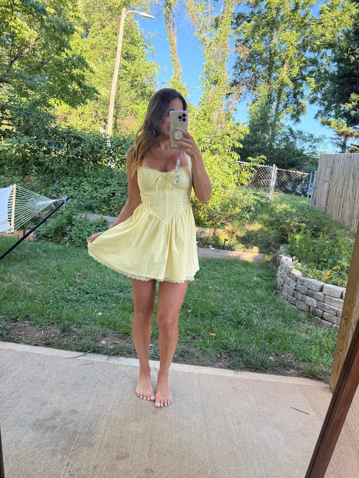 More To Come Butter Yellow Corset Mini Dress