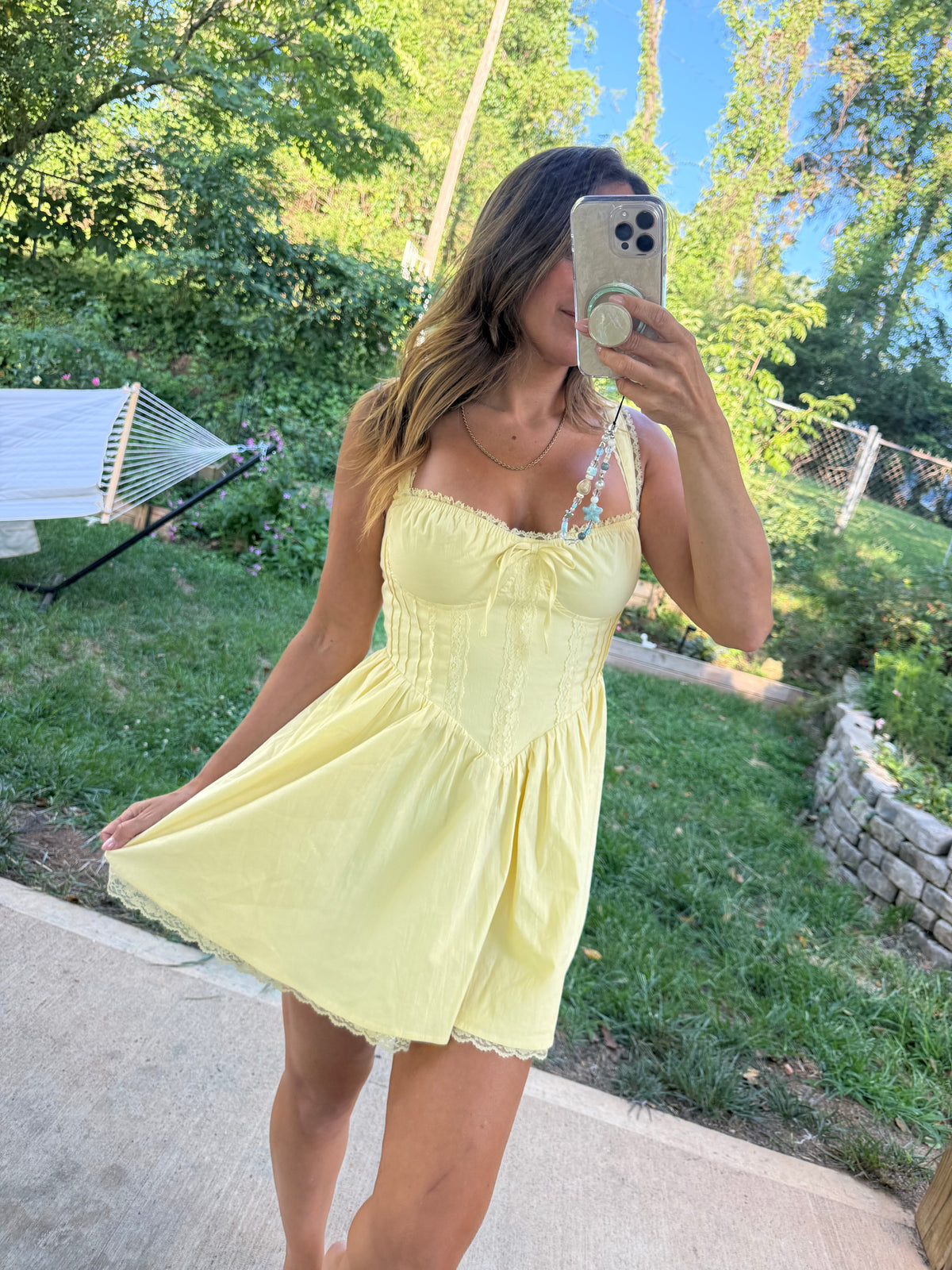 More To Come Butter Yellow Corset Mini Dress