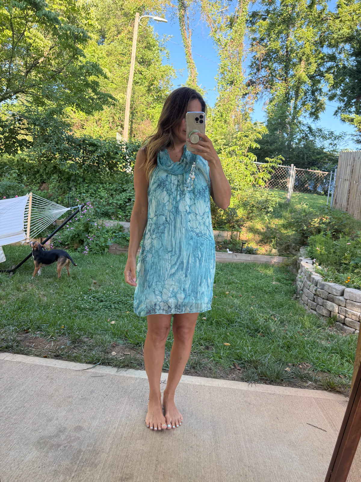 Via Signoria Italian Silk Hand-Dyed Scarf Dress