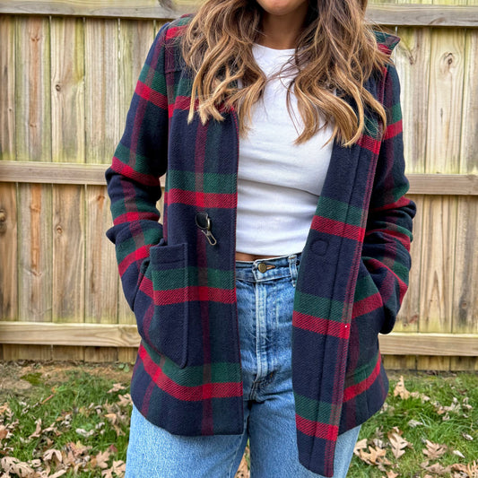 Vintage Tommy Hilfiger Plaid Toggle Coat (S/P)
