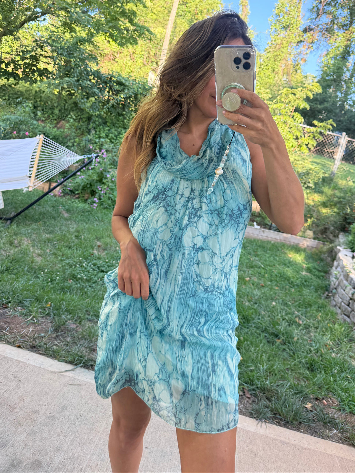 Via Signoria Italian Silk Hand-Dyed Scarf Dress
