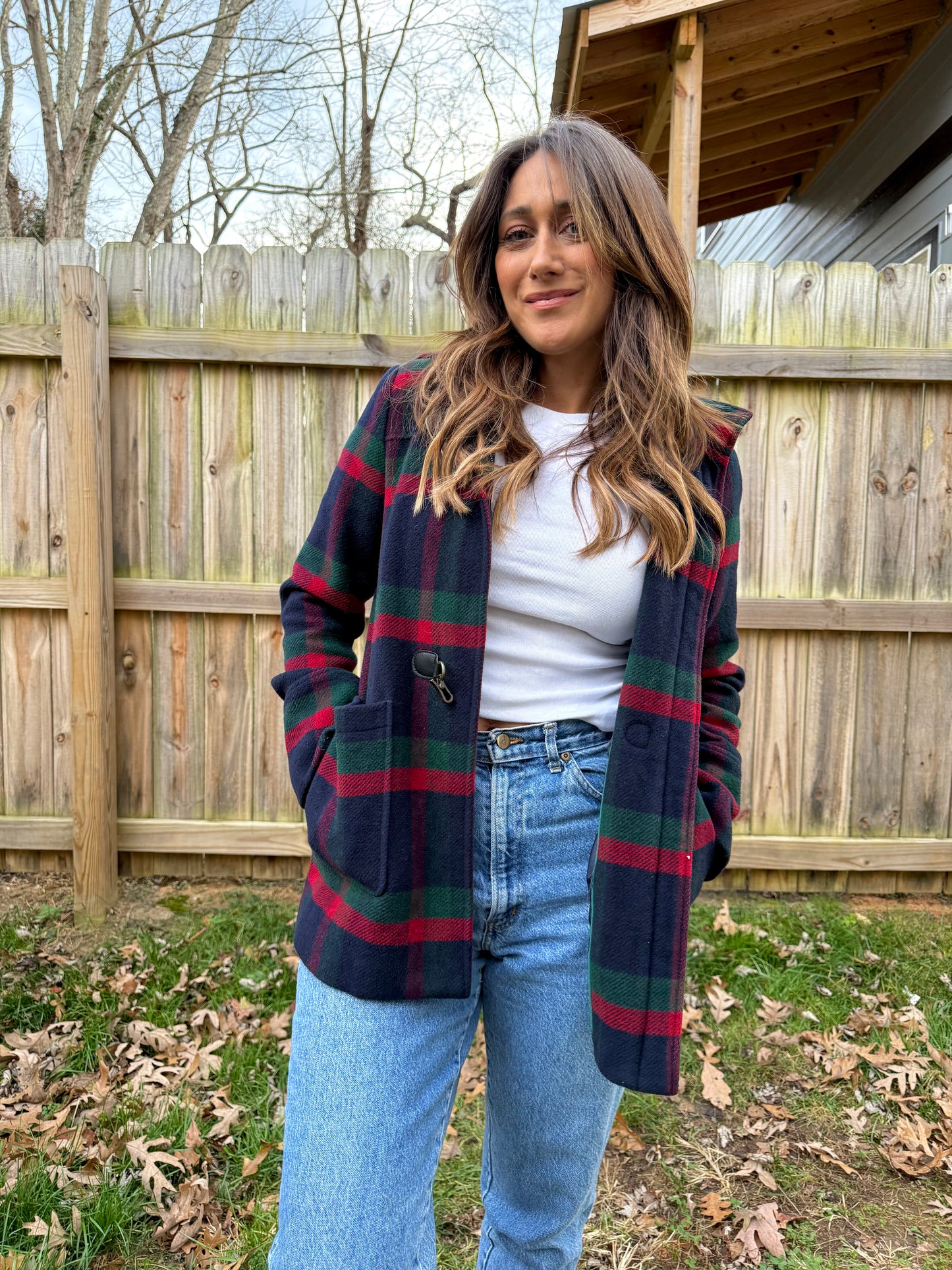 Vintage Tommy Hilfiger Plaid Toggle Coat (S/P)