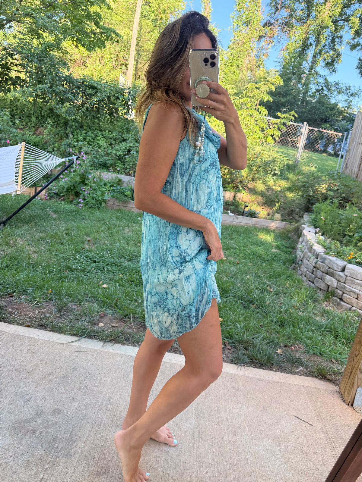 Via Signoria Italian Silk Hand-Dyed Scarf Dress