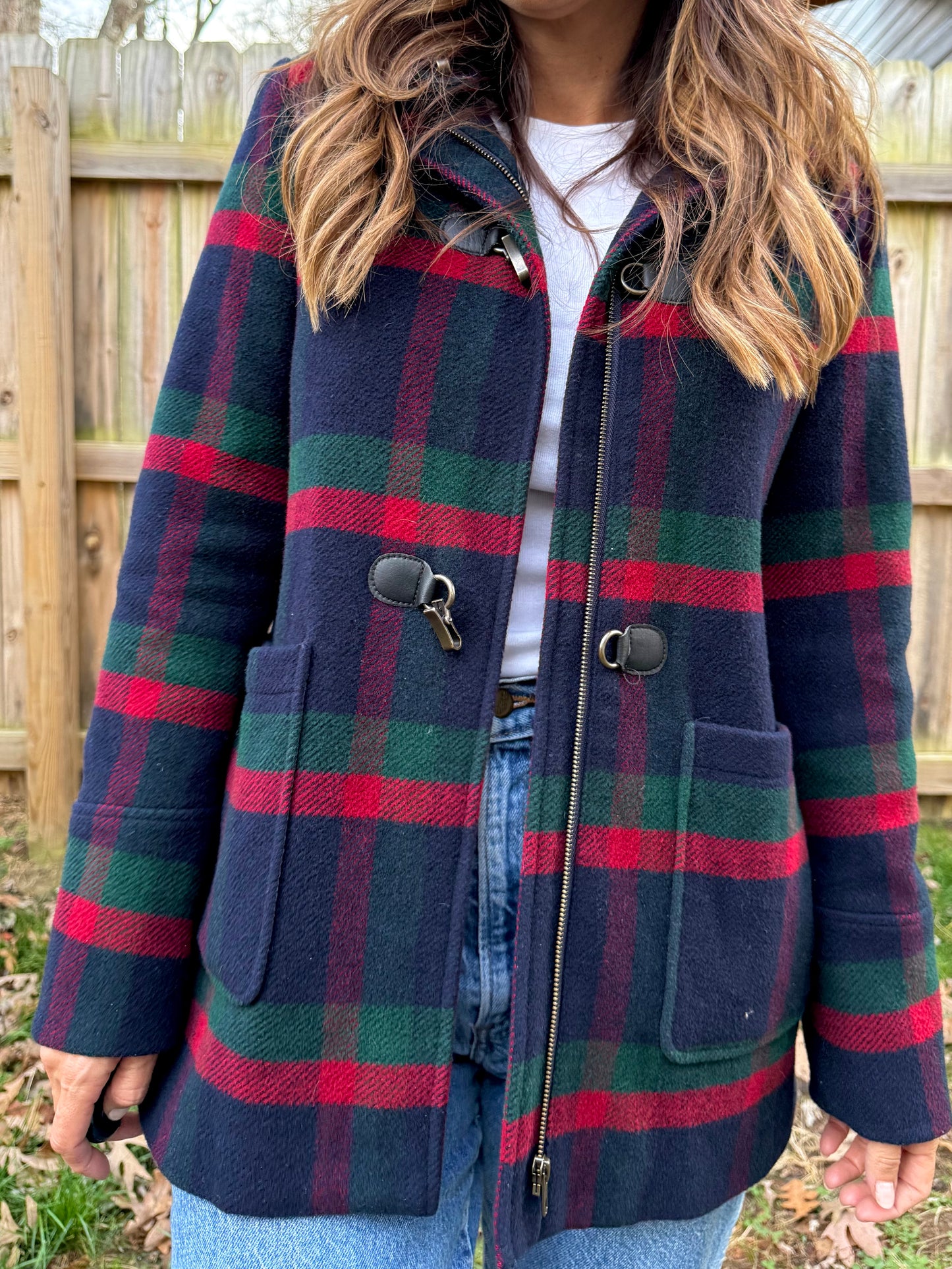 Vintage Tommy Hilfiger Plaid Toggle Coat (S/P)