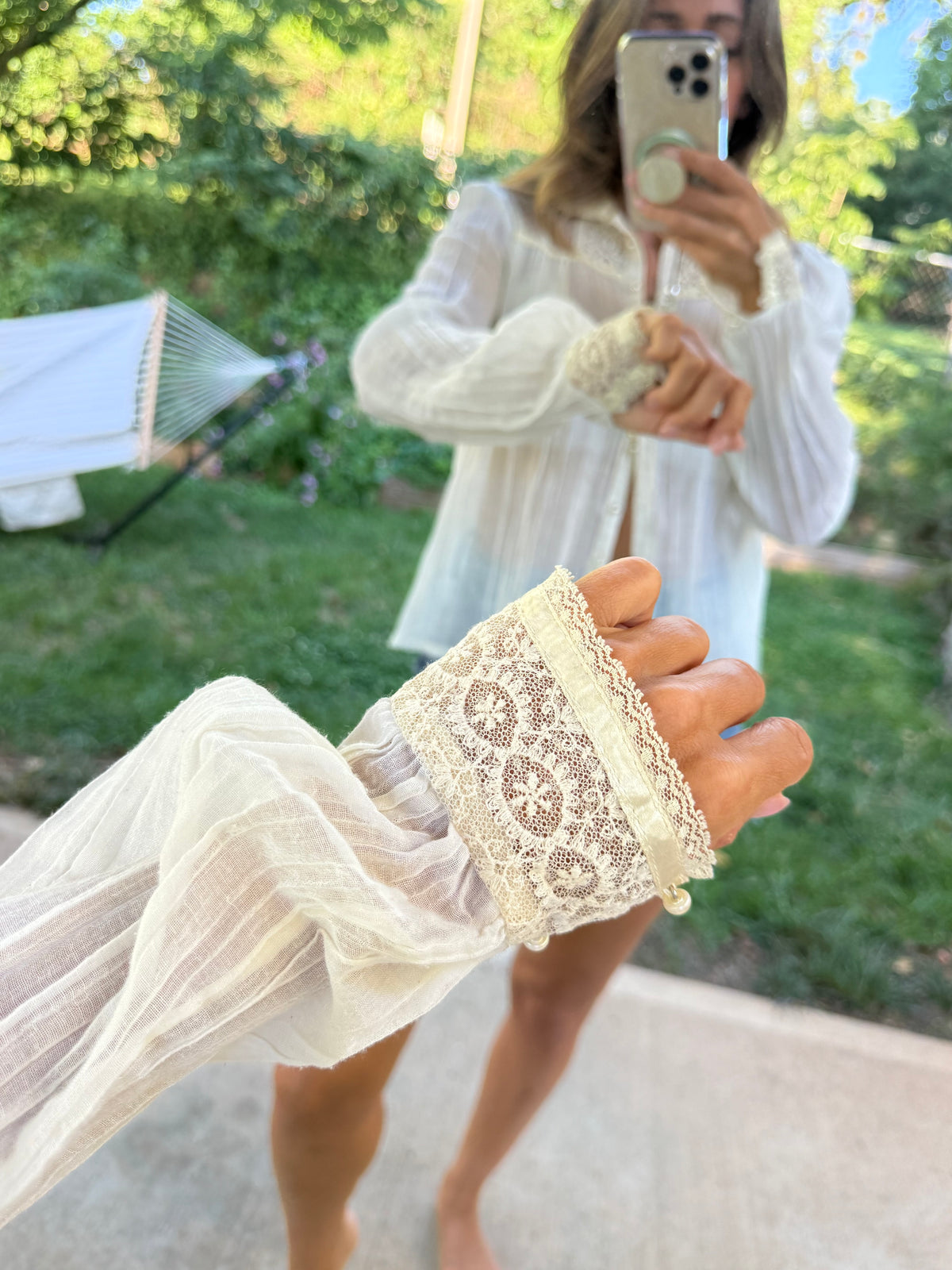 1970s Jessica’s Gunnies Gunne Sax Sheer Lace Blouse