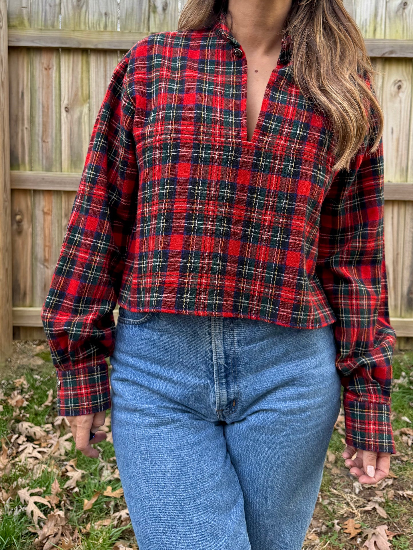 Reworked Vintage Tartan Wool Top — Sunday Honey Original