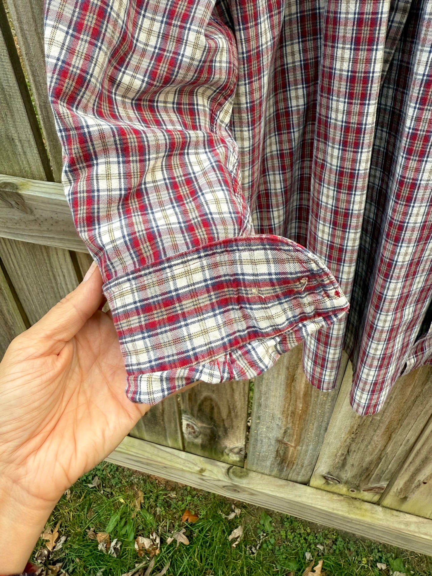 Vintage L.L.Bean Red Plaid Button-Down (Men’s L, Hong Kong Era)