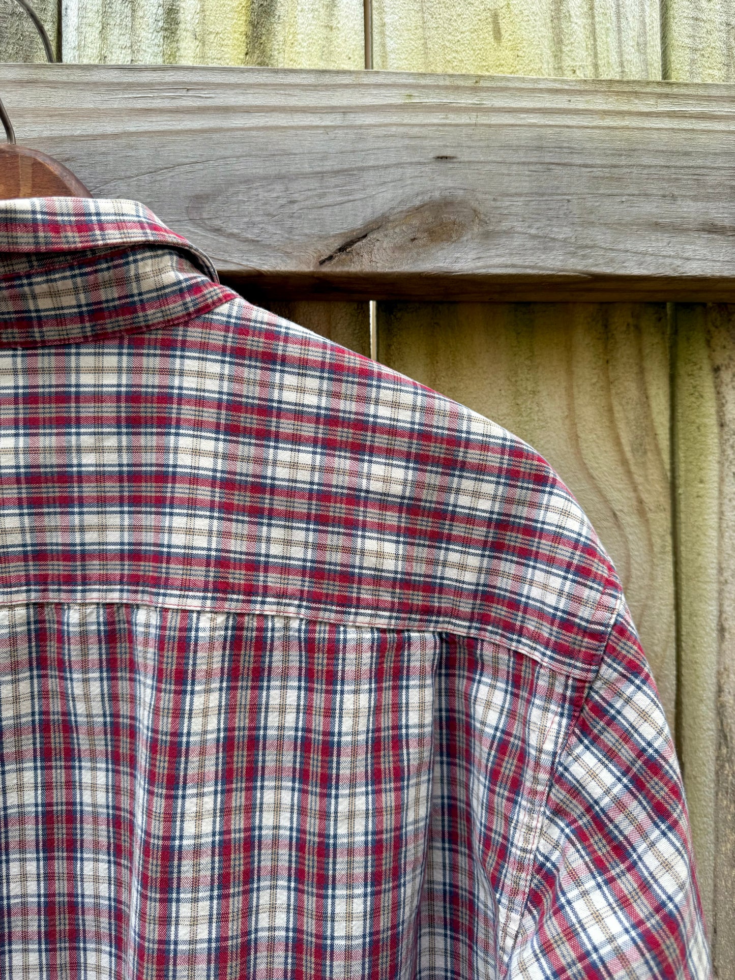 Vintage L.L.Bean Red Plaid Button-Down (Men’s L, Hong Kong Era)