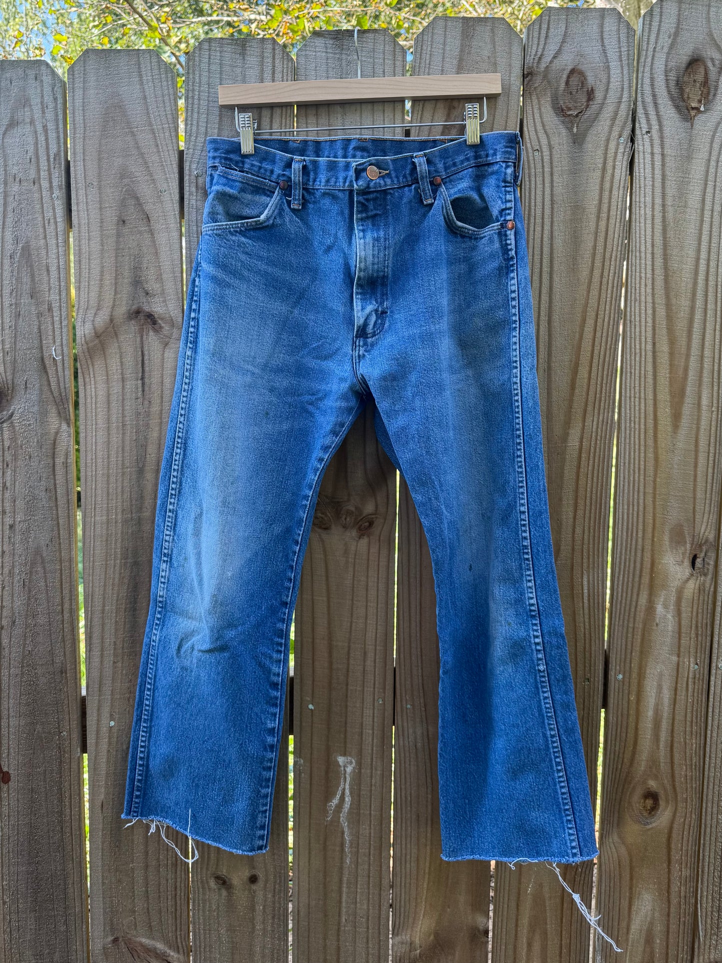 Vintage Wrangler Cropped Raw Edge Hem Straight Leg Jeans