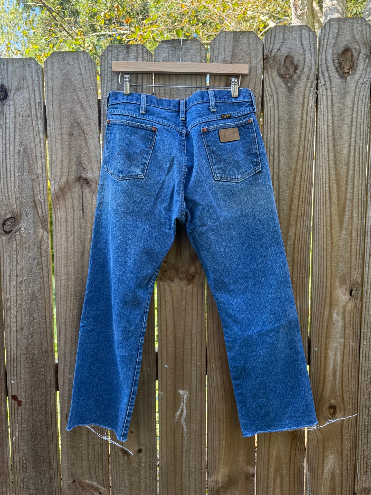 Vintage Wrangler Cropped Raw Edge Hem Straight Leg Jeans