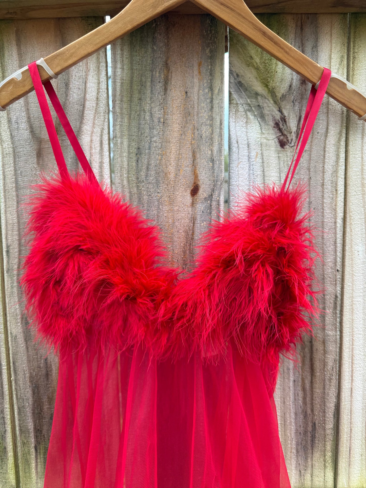 Vintage Frederick’s of Hollywood Red Feather Babydoll