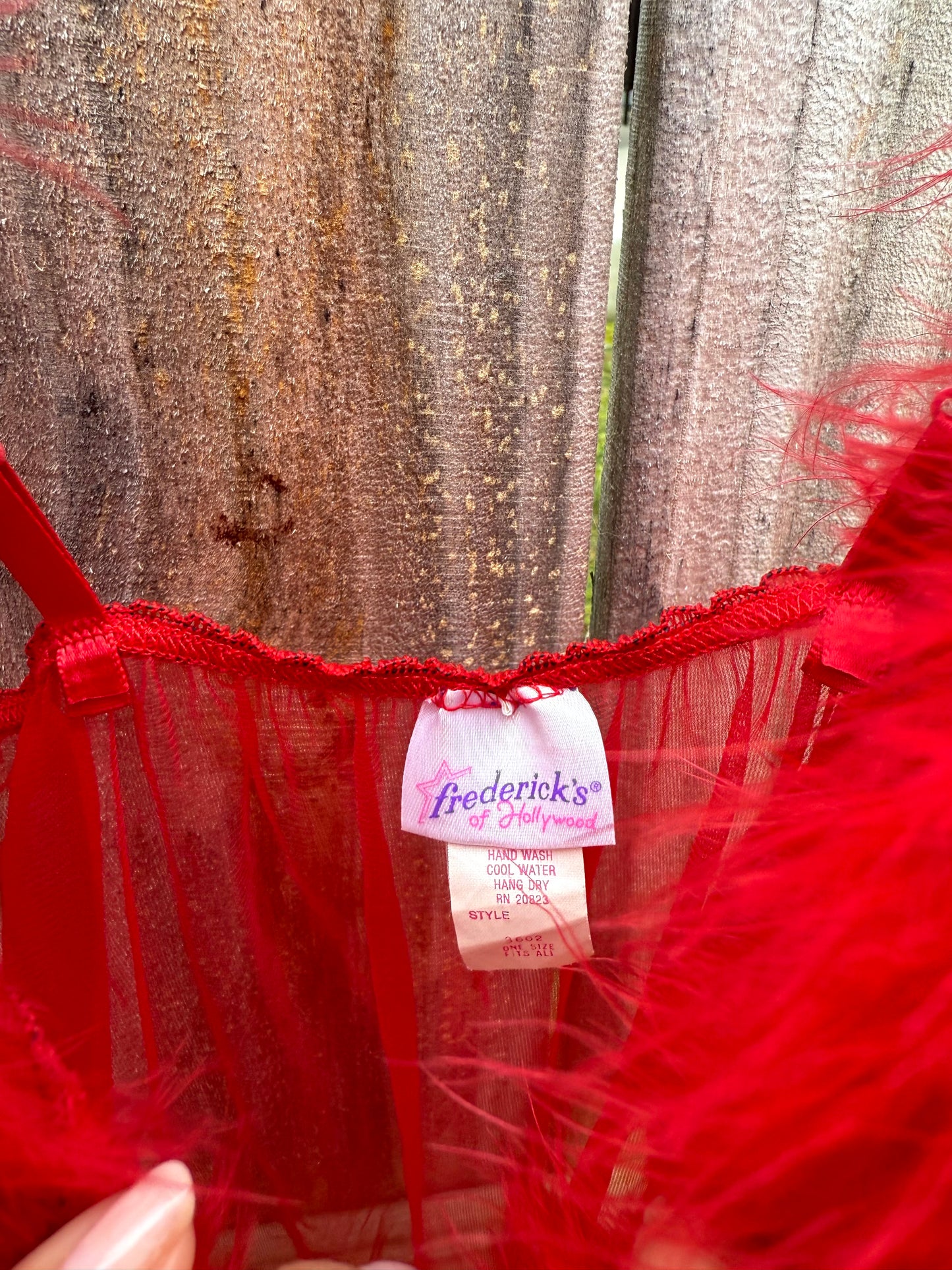 Vintage Frederick’s of Hollywood Red Feather Babydoll