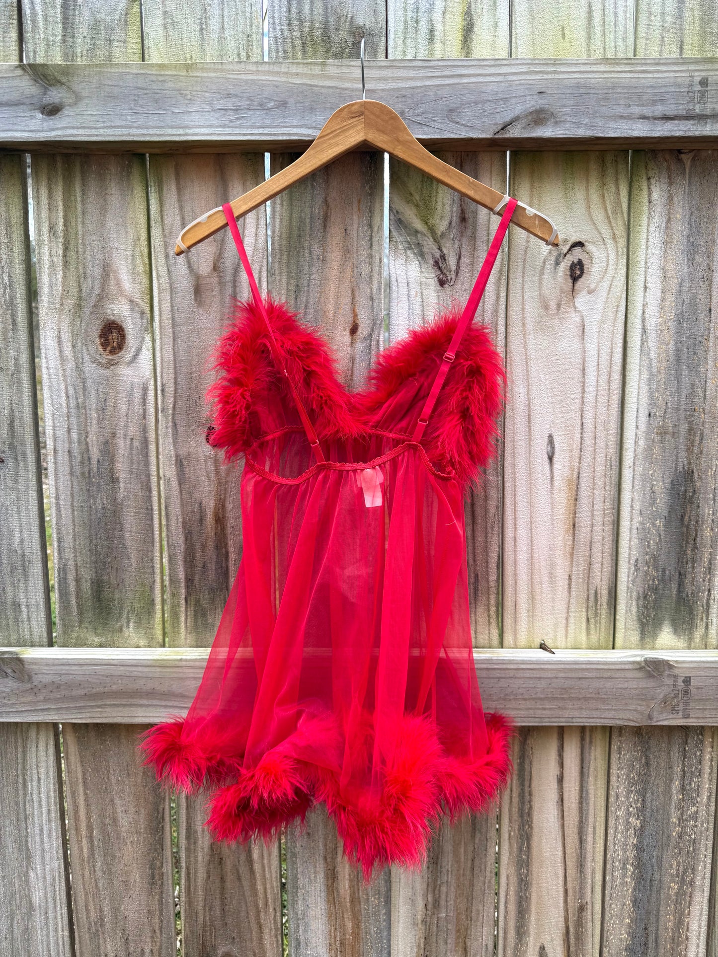 Vintage Frederick’s of Hollywood Red Feather Babydoll