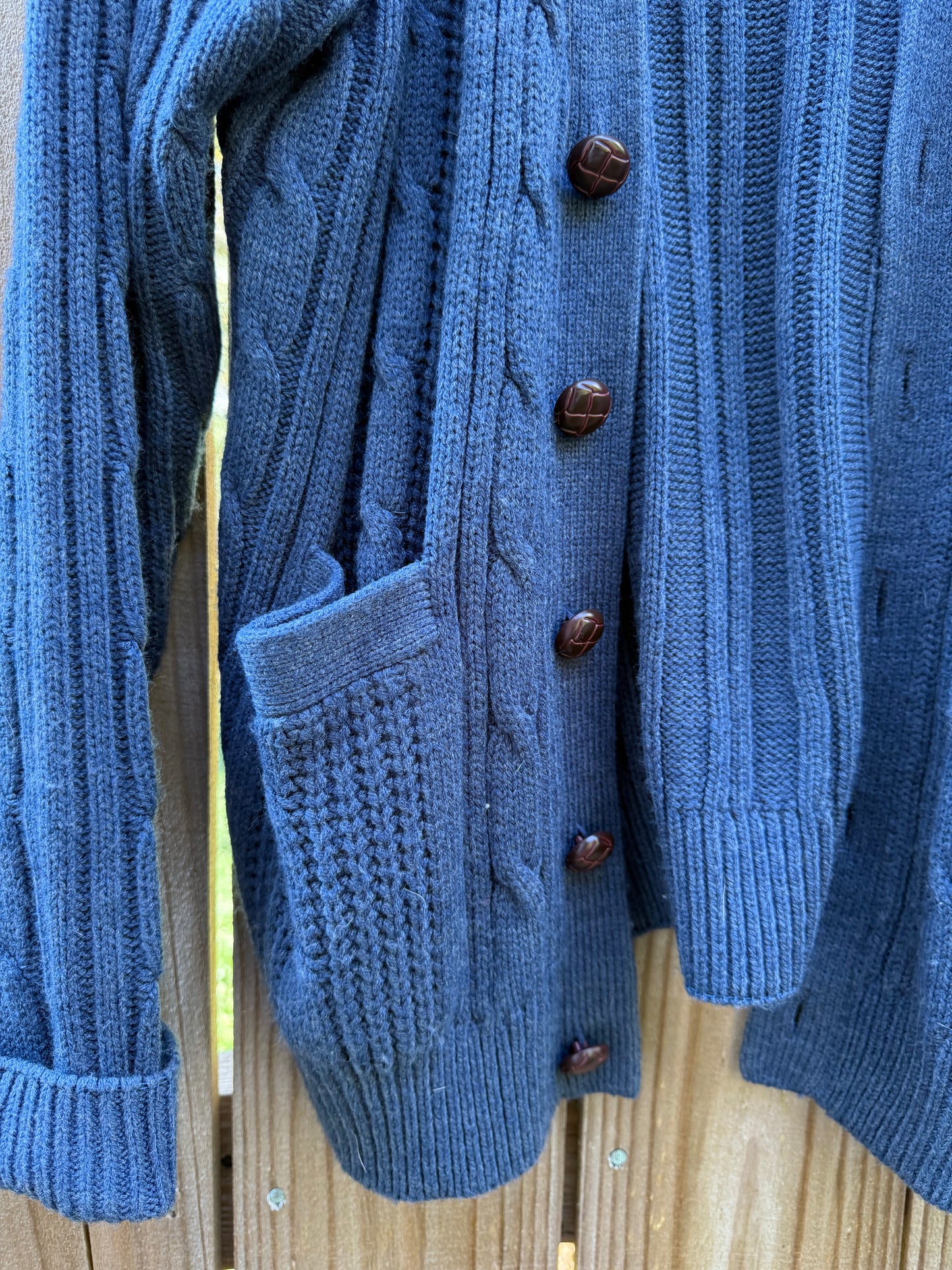 Navy Grandpa Cardigan — 90s / Slouchy Layering Knit
