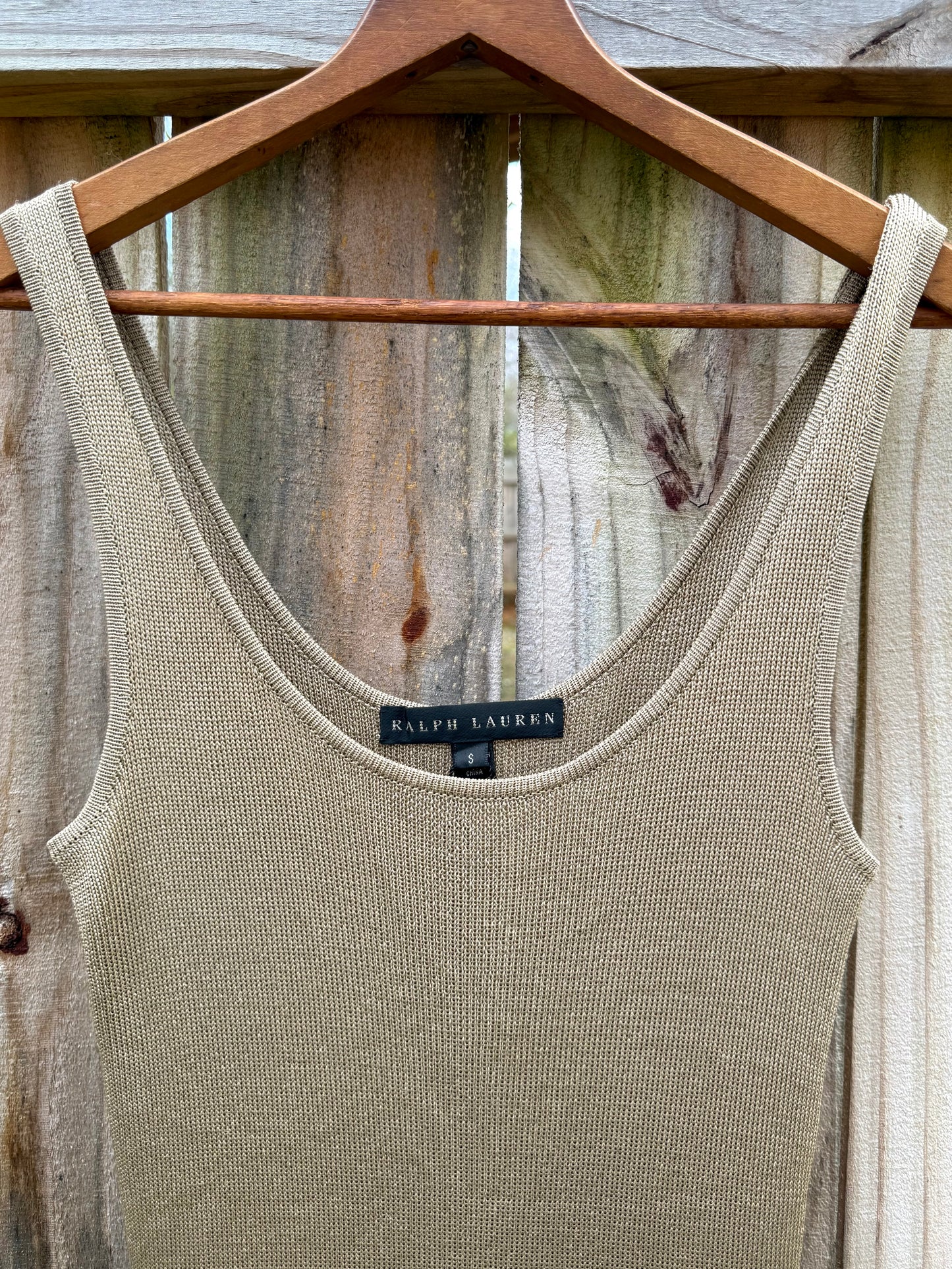 Ralph Lauren Black Label Ribbed Metallic Maxi (S) Gold