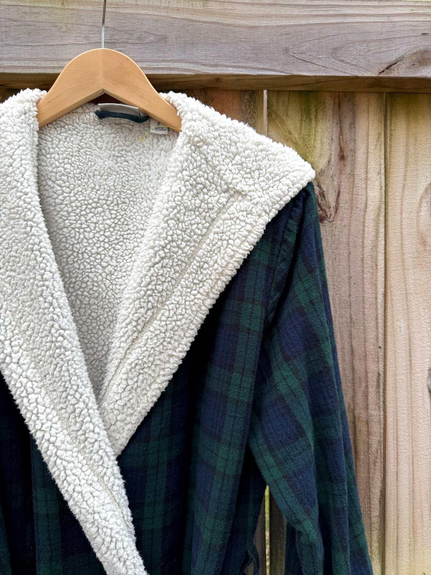 L.L. Bean Sherpa-Lined Plaid Robe