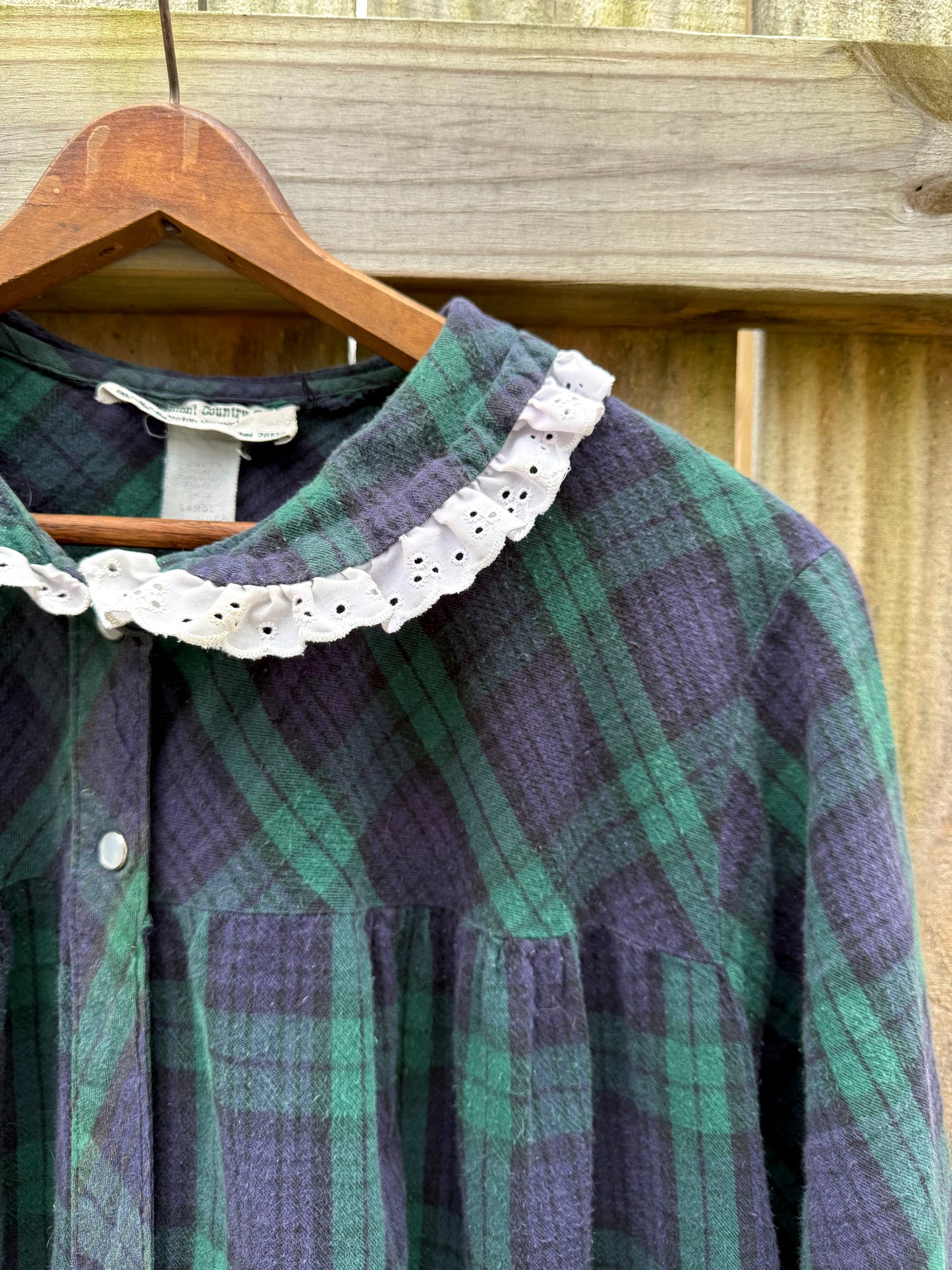 Vintage Vermont Country Store Plaid Flannel Nightgown