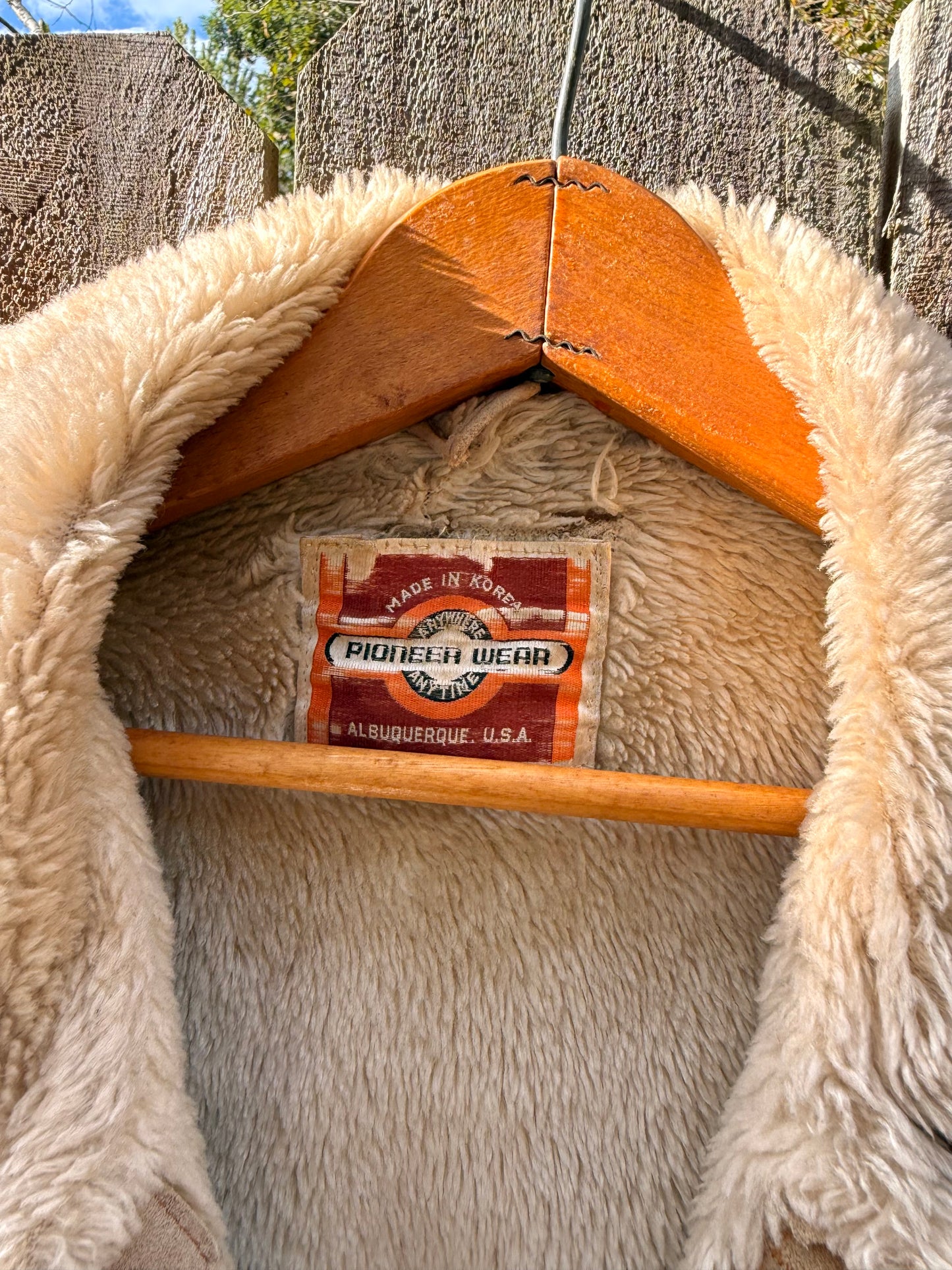 Vintage Shearling Pioneer Wear Coat — Suede &amp; Sherpa (Made in Korea, Albuquerque Label)