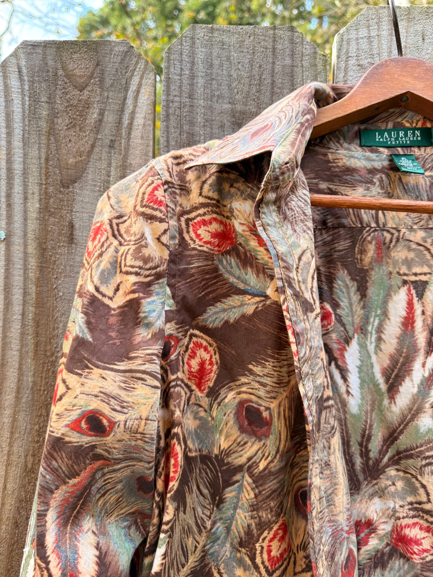 Vintage Ralph Lauren Feather Print Button-Down Shirt / Western