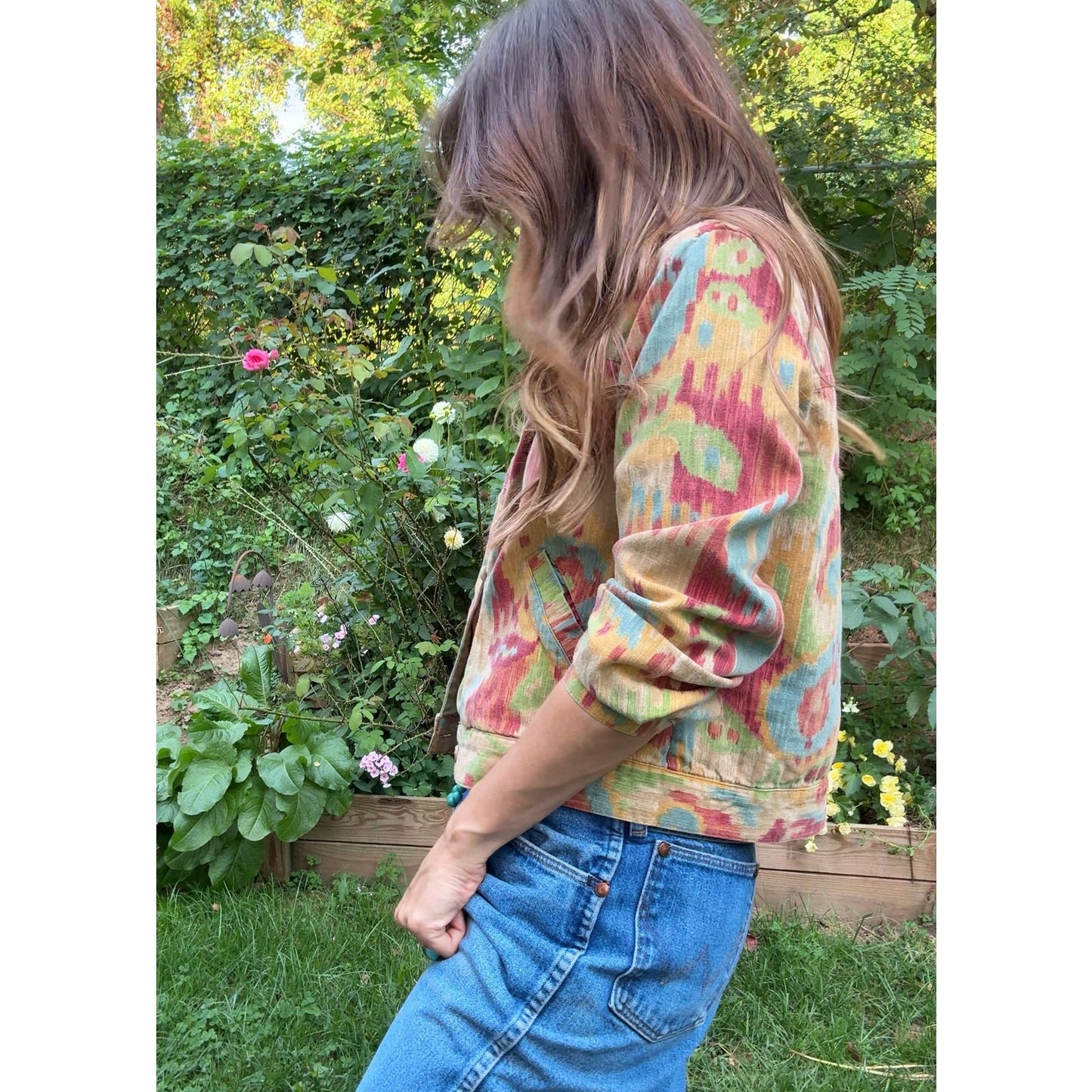 Vintage Ikat Print Cotton Jacket – 90s/00s Coldwater Creek