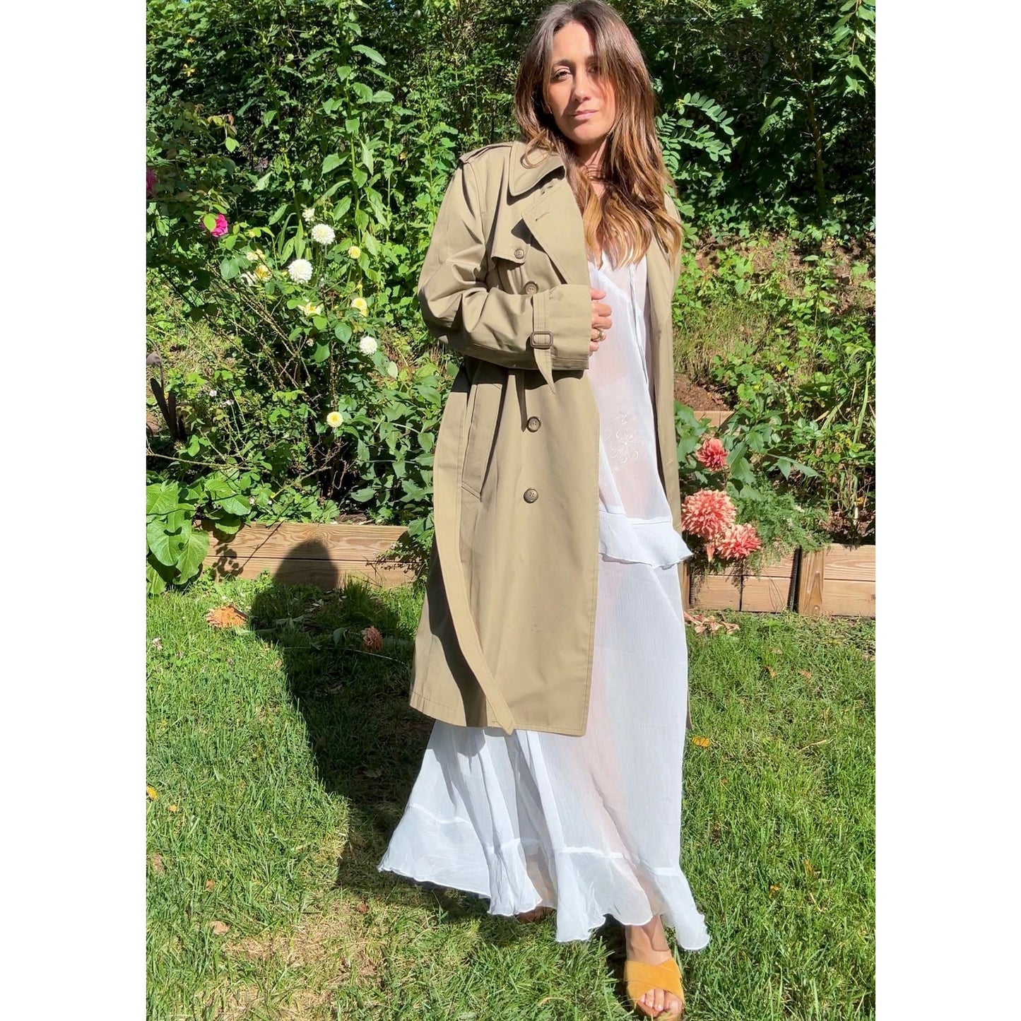 Vintage 90s London Fog Trench Coat - khaki