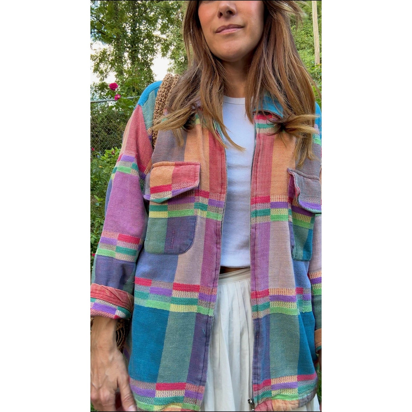 Vintage Angelina Plaid Cotton Jacket 90s Anthropologie