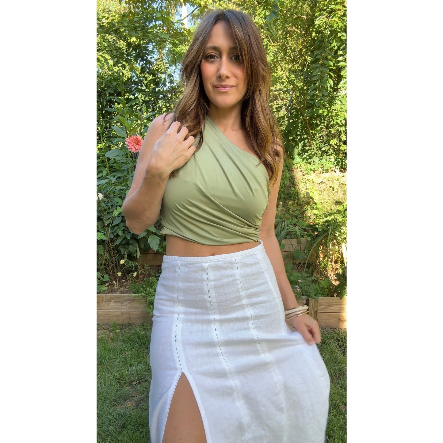 Reworked French Linen Midi Skirt — Sunday Honey Original