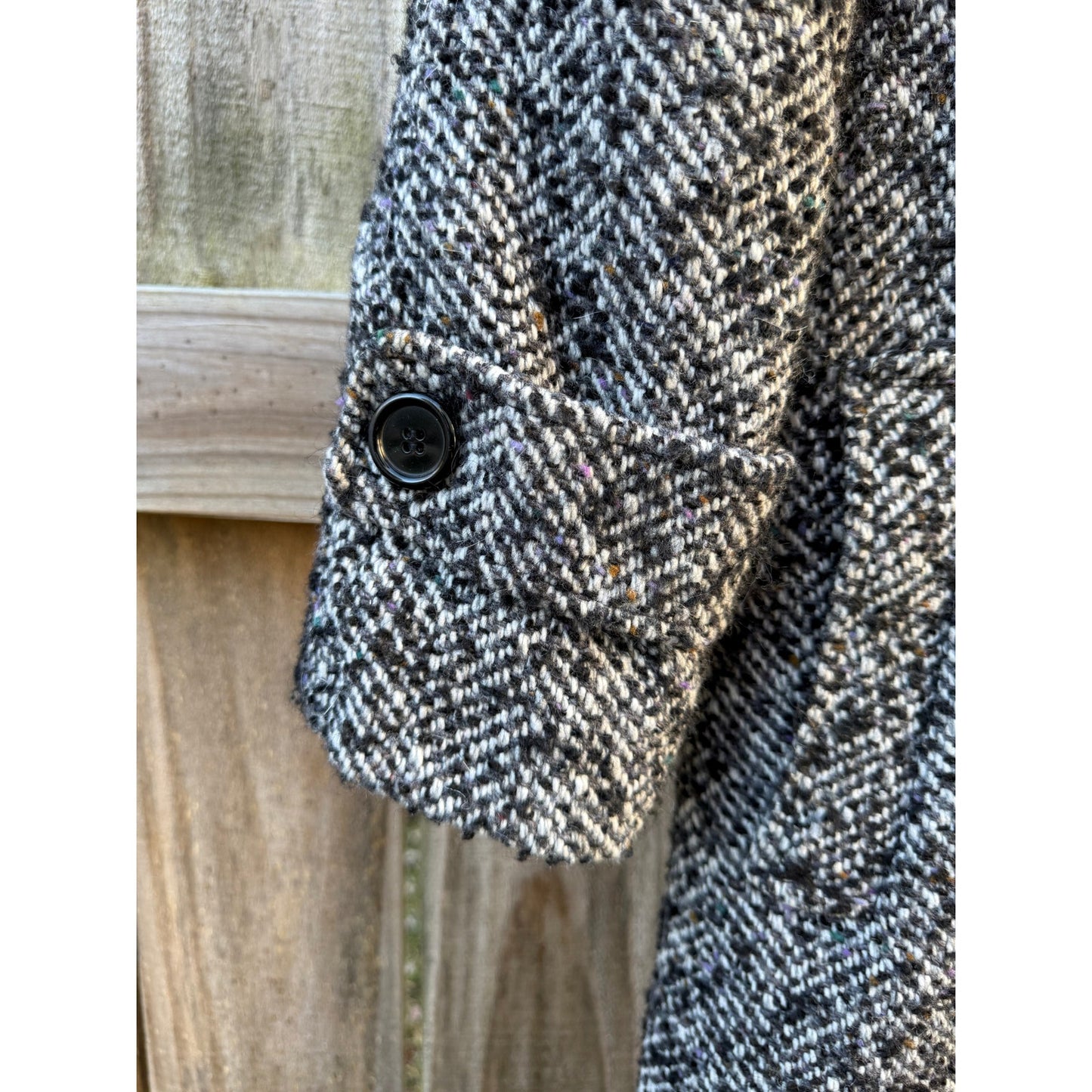 Vintage Longline Wool Tweed Coat Oversized