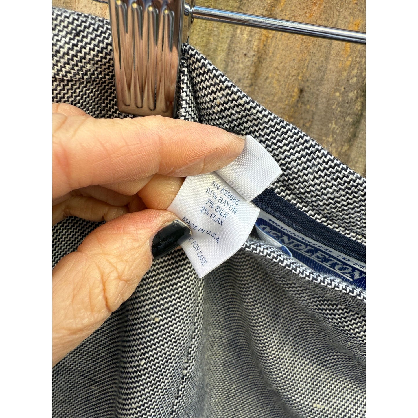 Vintage Pendleton Classic Gray Micro-Herringbone Tailored Midi Skirt