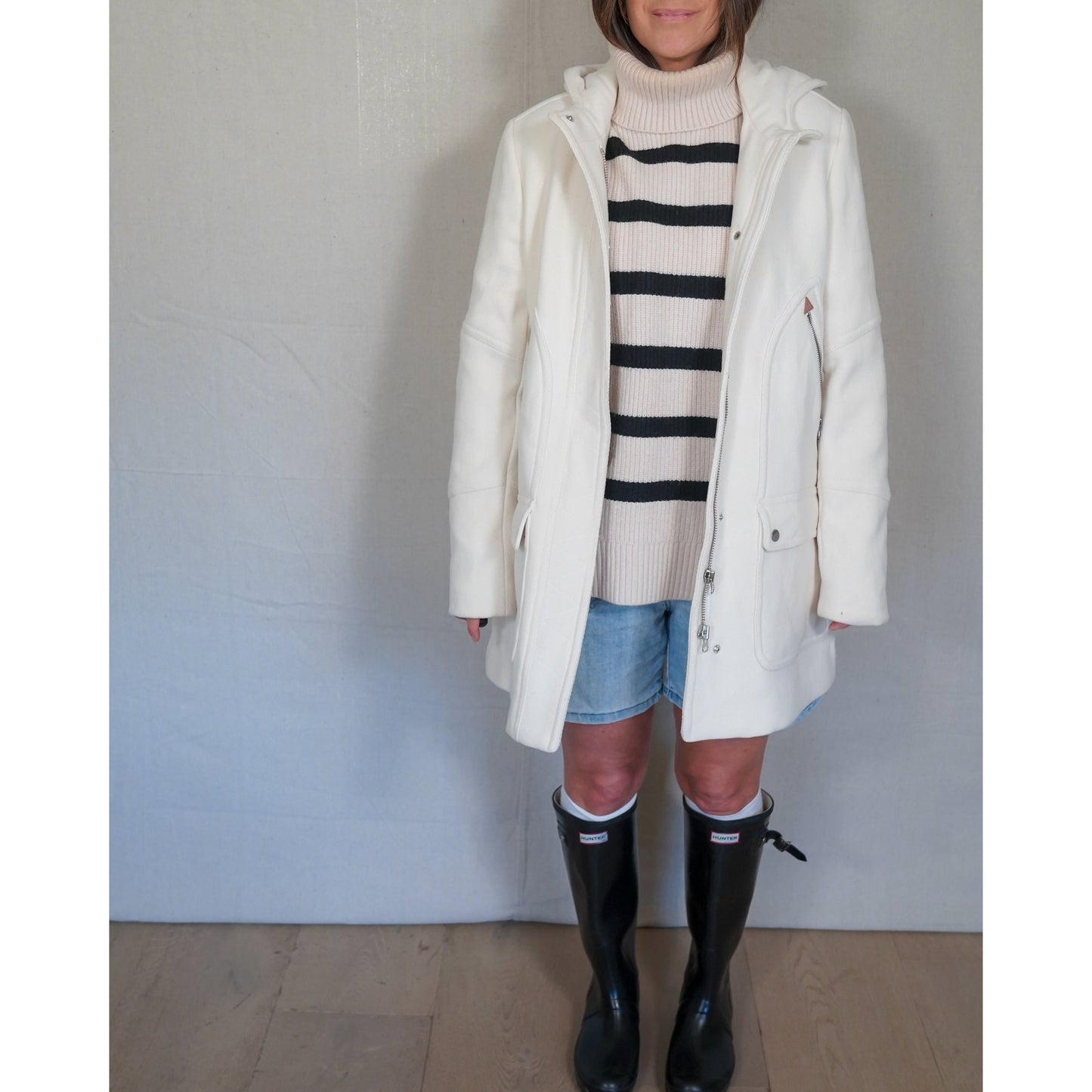 J.Crew Stadium Cloth Hooded Coat