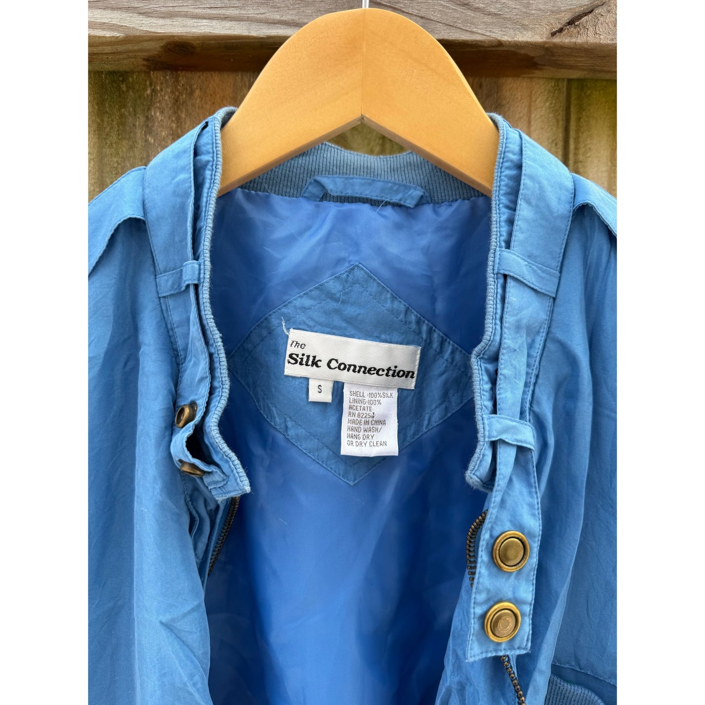 Vintage Silk Bomber Jacket – Electric Blue